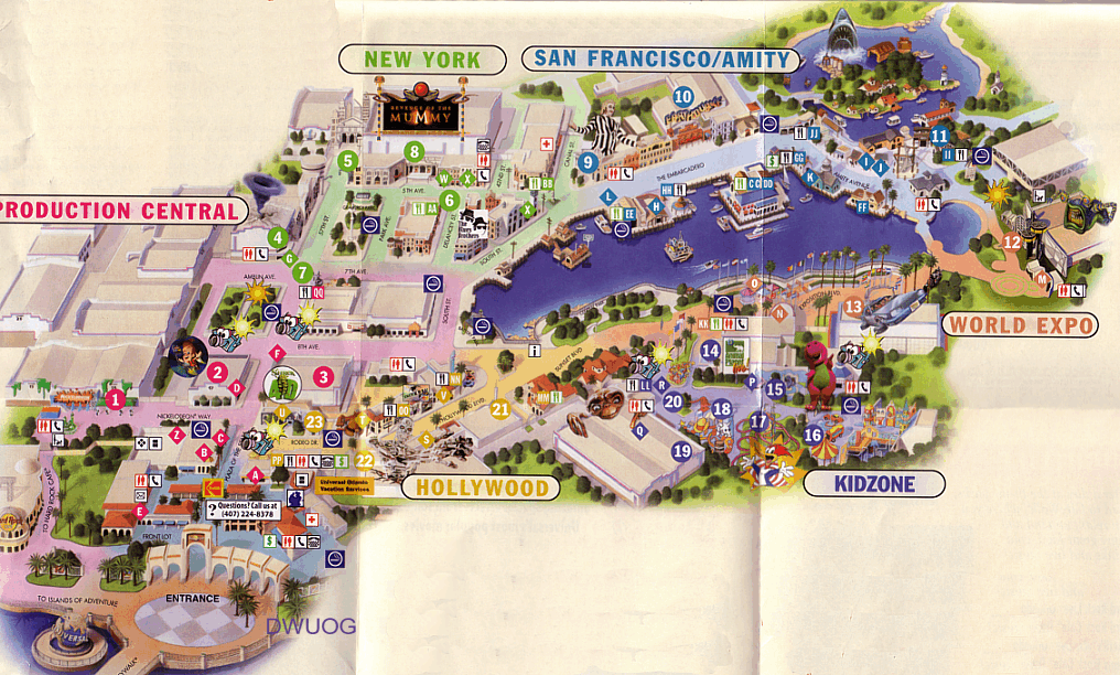 Universal Studios Map Florida Theme Parks